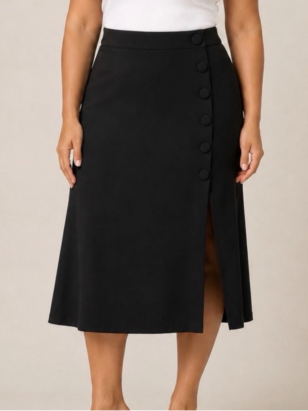 Me by Jennie Garth Petite Linen Blend Midi Skirt PETITE SMALL A716553